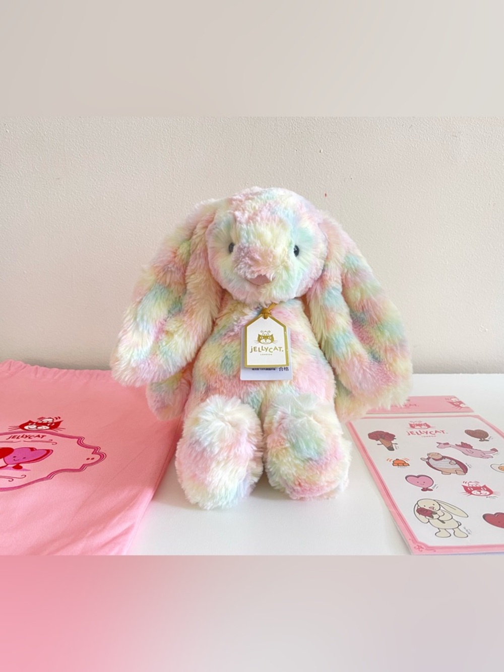 Authentic Jellycat Luxe Lazulia Bunny China exclusive Valentine Gift Set NWT